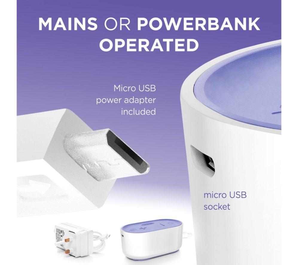 LANSINOH Compact Single Electric Breast Pump - White & Purple image number 2 of 3