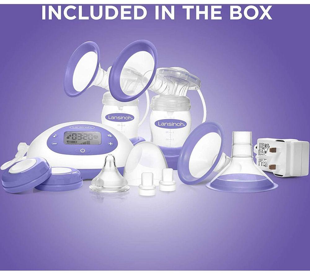 LANSINOH 2 in 1 Breast Pump - White & Purple image number 2 of 2