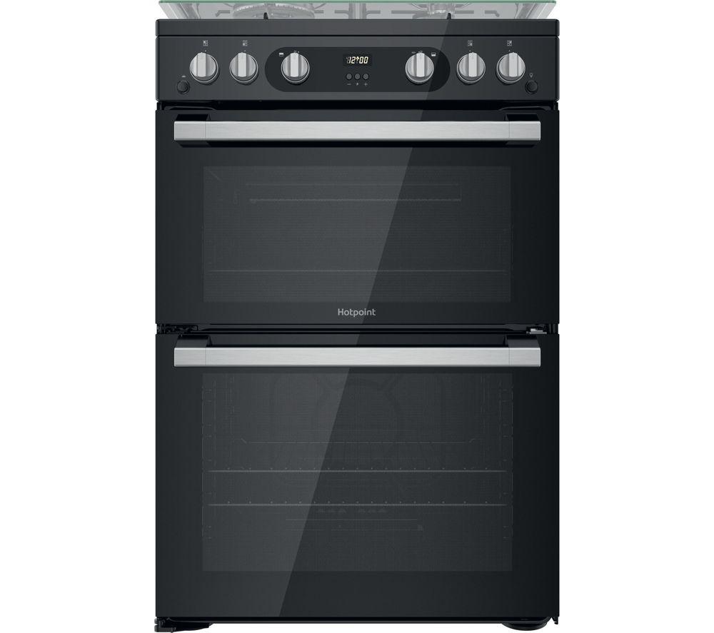 HOTPOINT HDM67G0C2CB 60 cm Gas Cooker – Black, Black