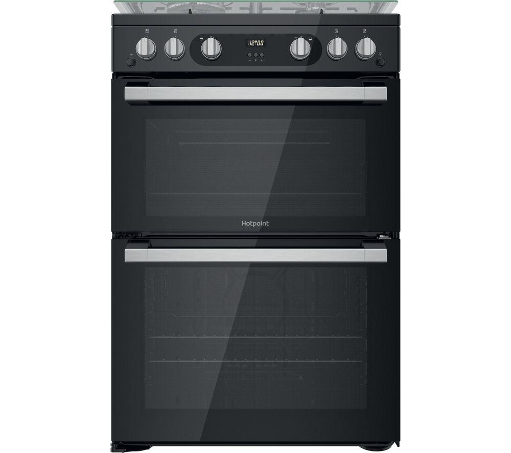 HOTPOINT HDM67G0C2CB 60 cm Gas Cooker - Black, Black