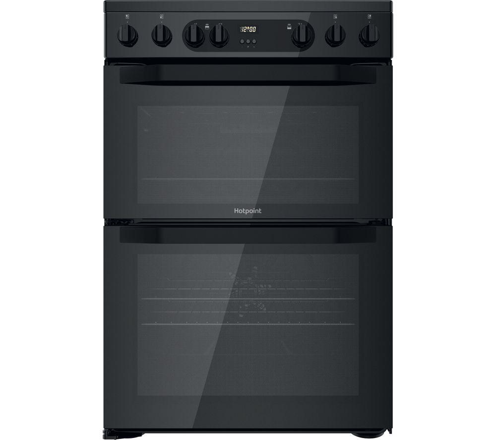 HOTPOINT HDM67V9CMB 60 cm Electric Ceramic Cooker - Black, Black