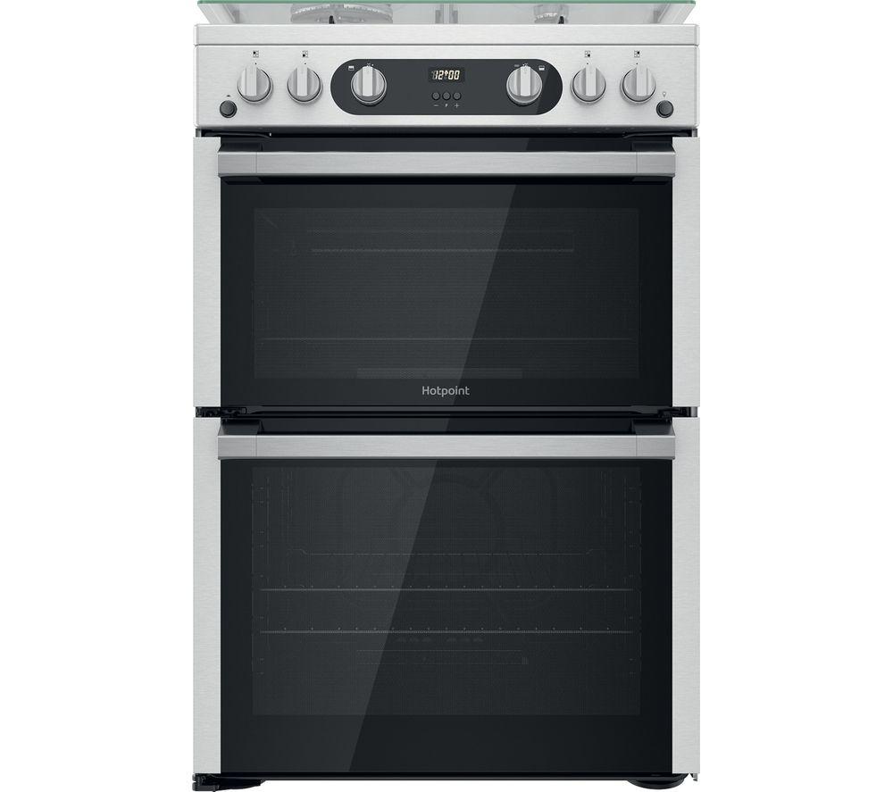 HOTPOINT HDM67G0C2CX 60 cm Gas Cooker – Inox, Silver/Grey