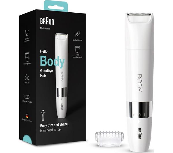 BRAUN BS1000 Body Mini Trimmer – White image number 2