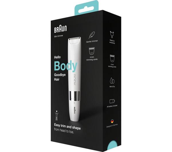 BRAUN BS1000 Body Mini Trimmer – White image number 3