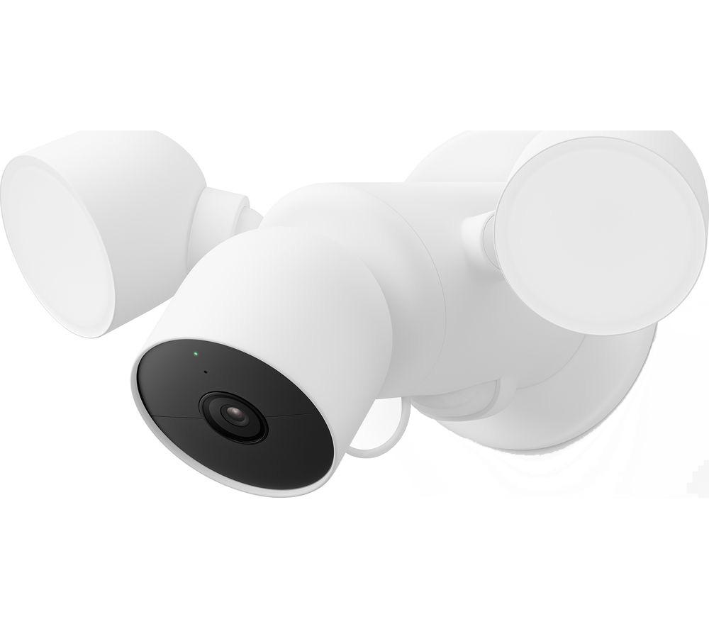 GOOGLENest Cam Outdoor Smart Security Camera with Floodlight - Wired, White