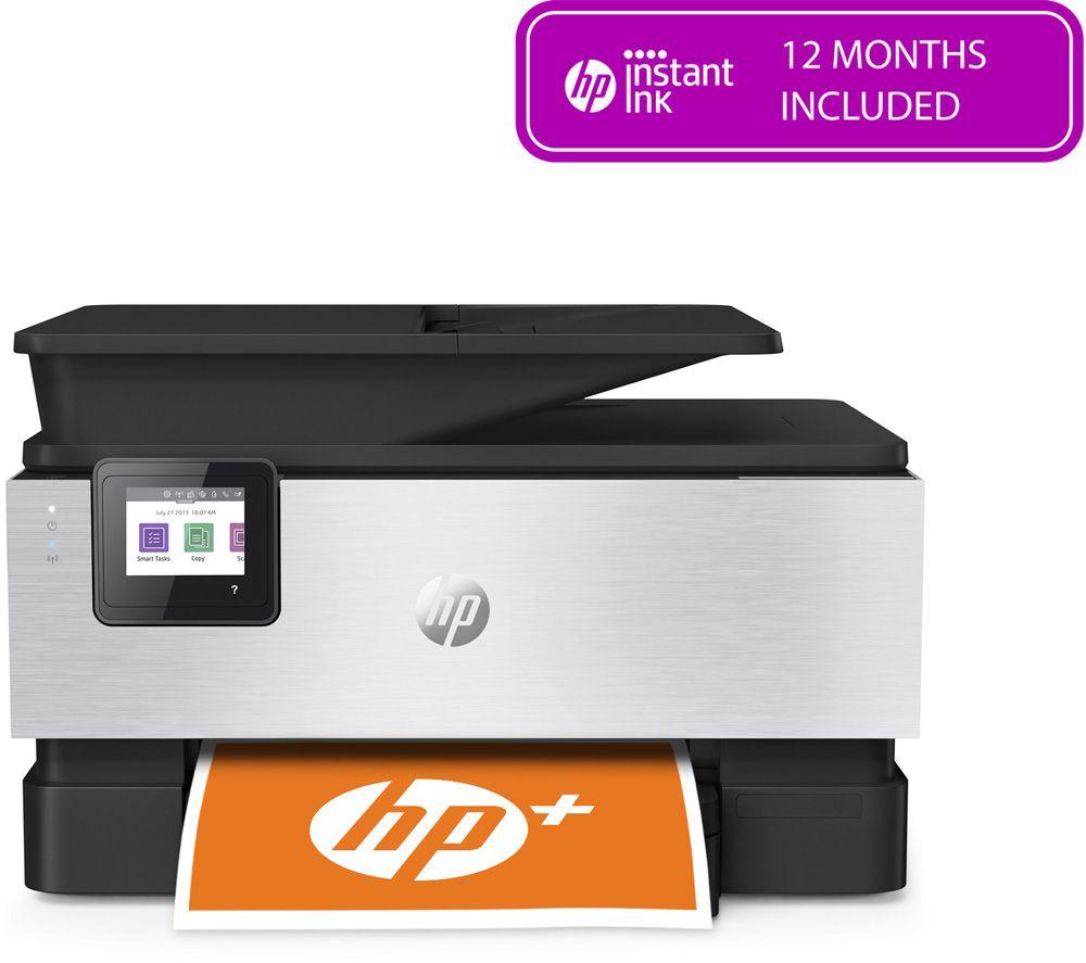 HP OfficeJet Pro 9019e All-in-One Wireless Inkjet Printer with Fax & HP Plus, Silver/Grey