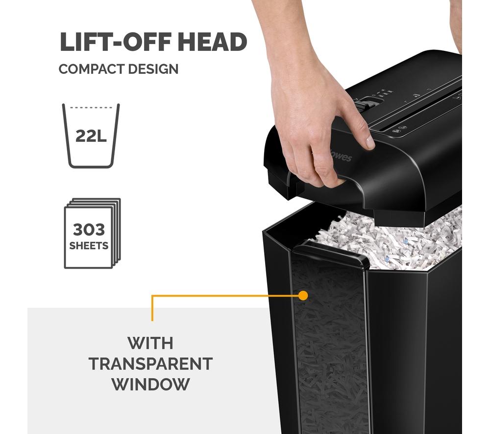 FELLOWES Powershred LX65 Cross Cut Paper Shredder - Black image number 6 of 7