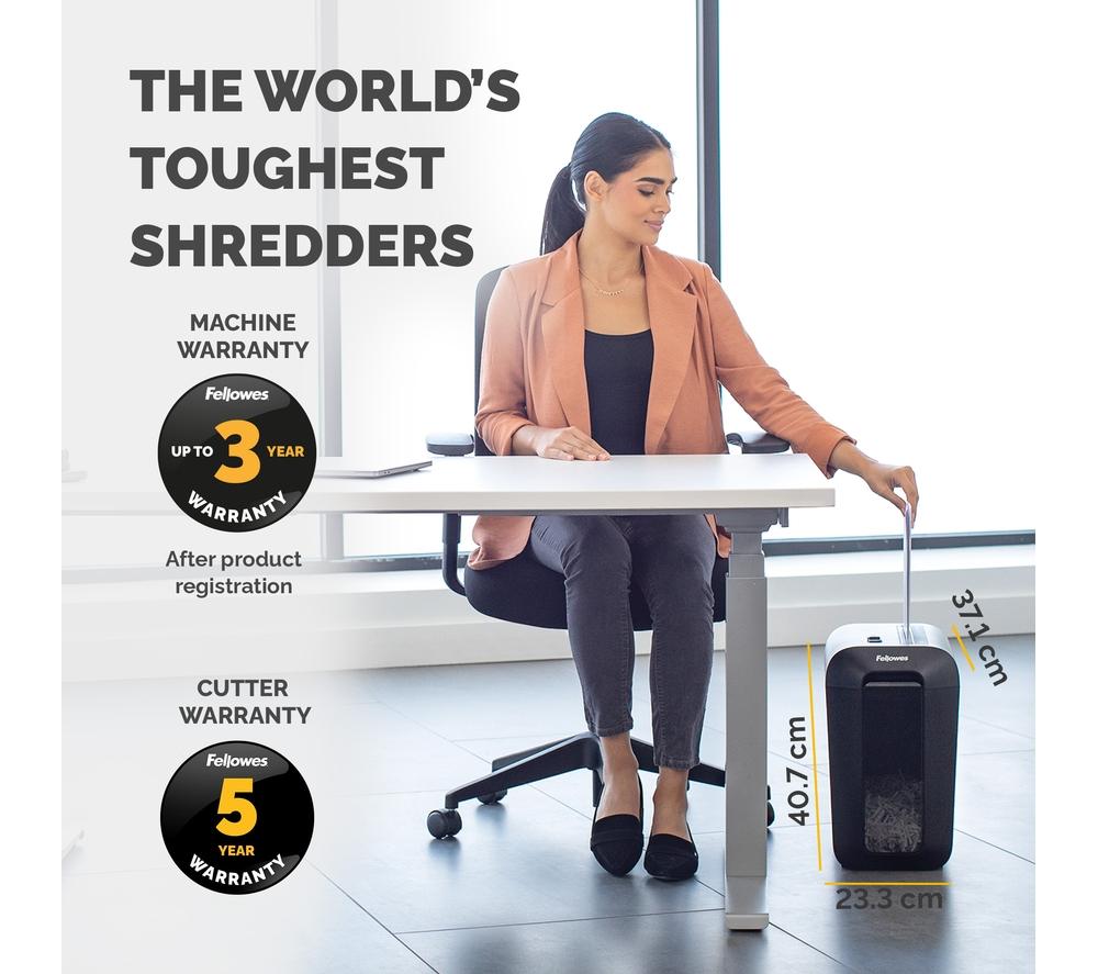 FELLOWES Powershred LX65 Cross Cut Paper Shredder - Black image number 7 of 7