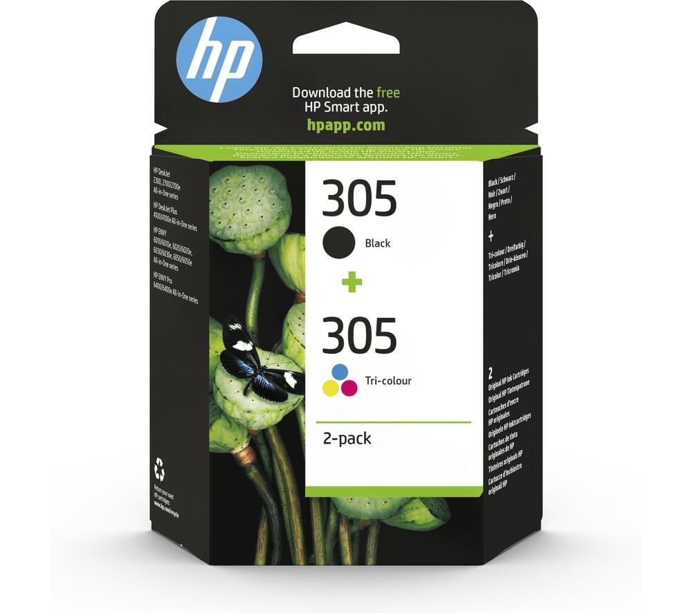 HP 305 Black & Tri-colour Ink Cartridges - Twin Pack, Black,Black & Tri-colour,Tri-colour