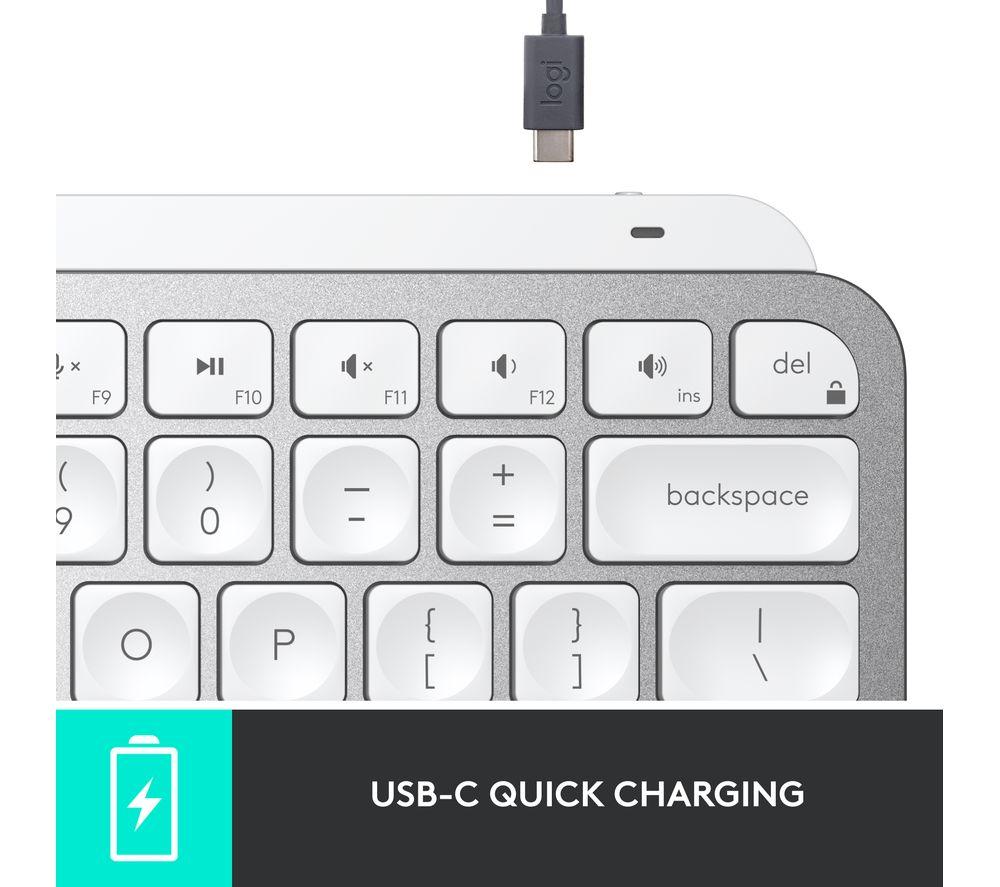 LOGITECH MX Keys Mini Wireless Keyboard - Pale Grey image number 9 of 12