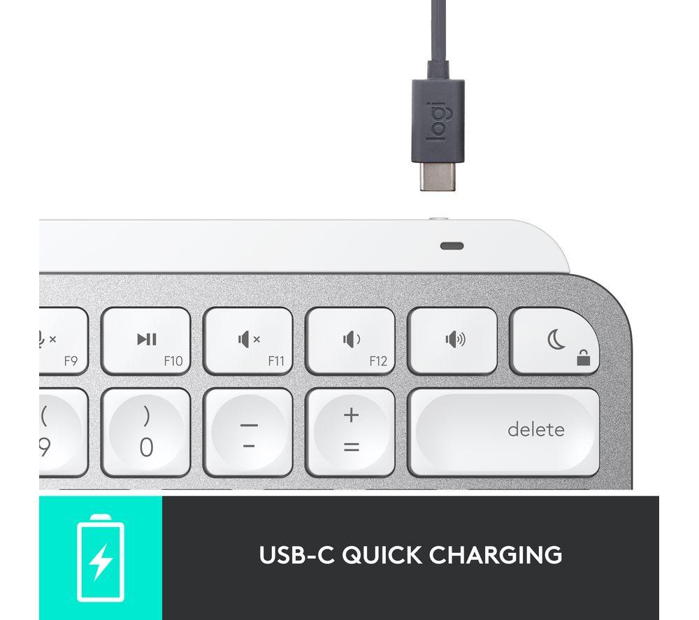 LOGITECH MX Keys Mini for Mac Wireless Keyboard - Pale Grey image number 9 of 12