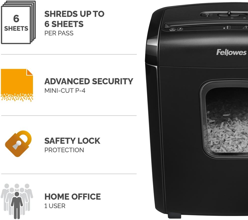 FELLOWES Powershred 6M Micro Cut Paper Shredder image number 2 of 7