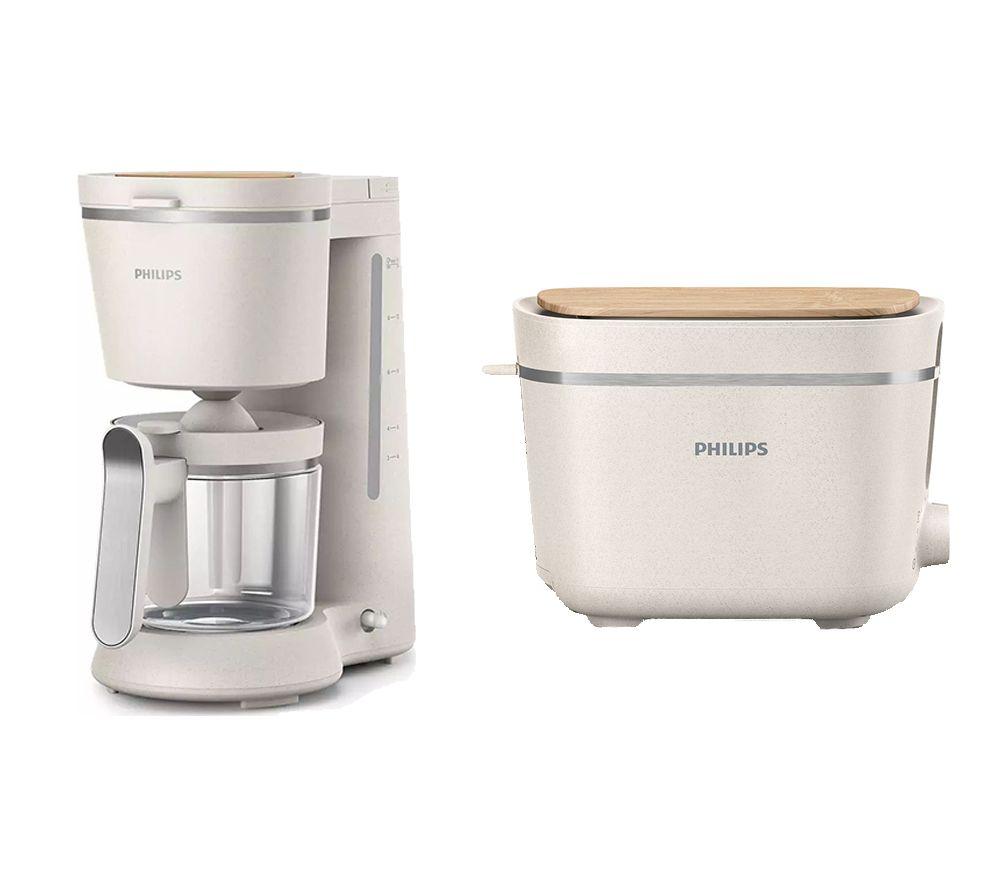 Philips Eco Conscious Collection Coffee Machine & Toaster Bundle - White