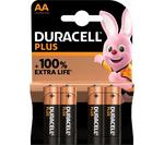 DUR: DURACELL Plus AA Alkaline Batteries - Pack of 4