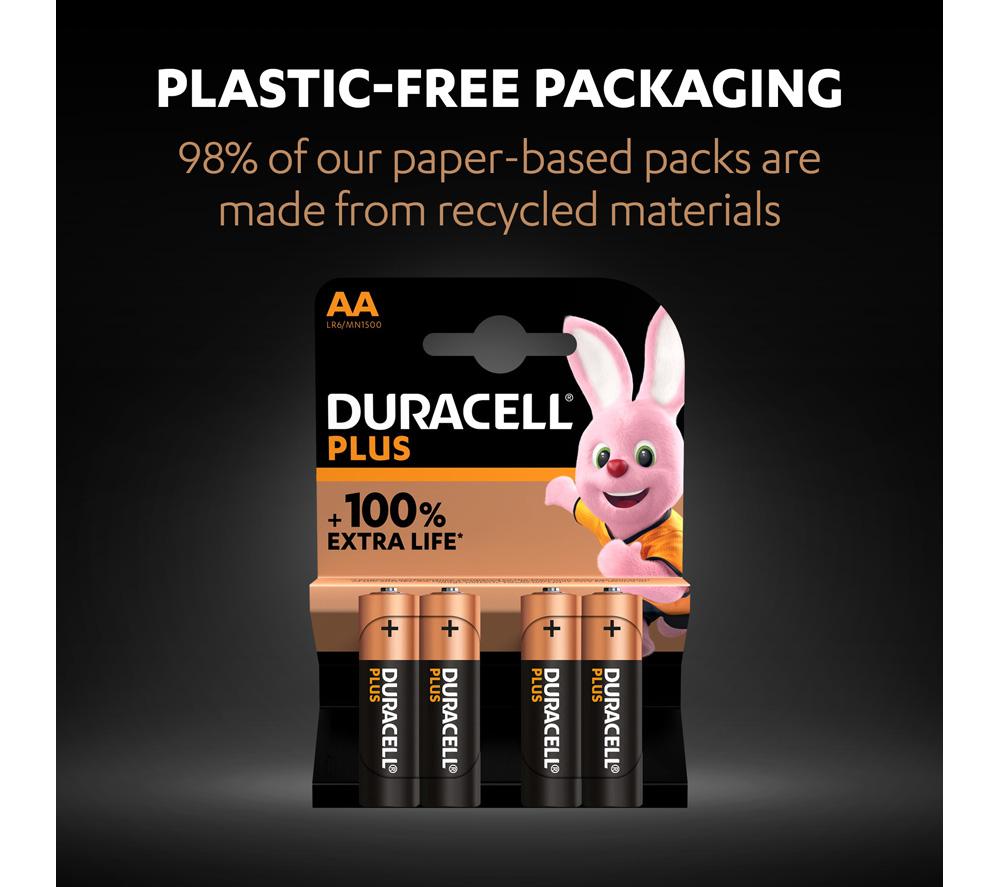 DURACELL Plus AA Alkaline Batteries - Pack of 4 image number 7 of 8