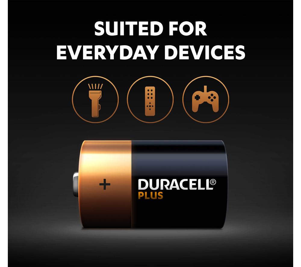 DURACELL Plus D Alkaline Batteries - Pack of 2 image number 4 of 6