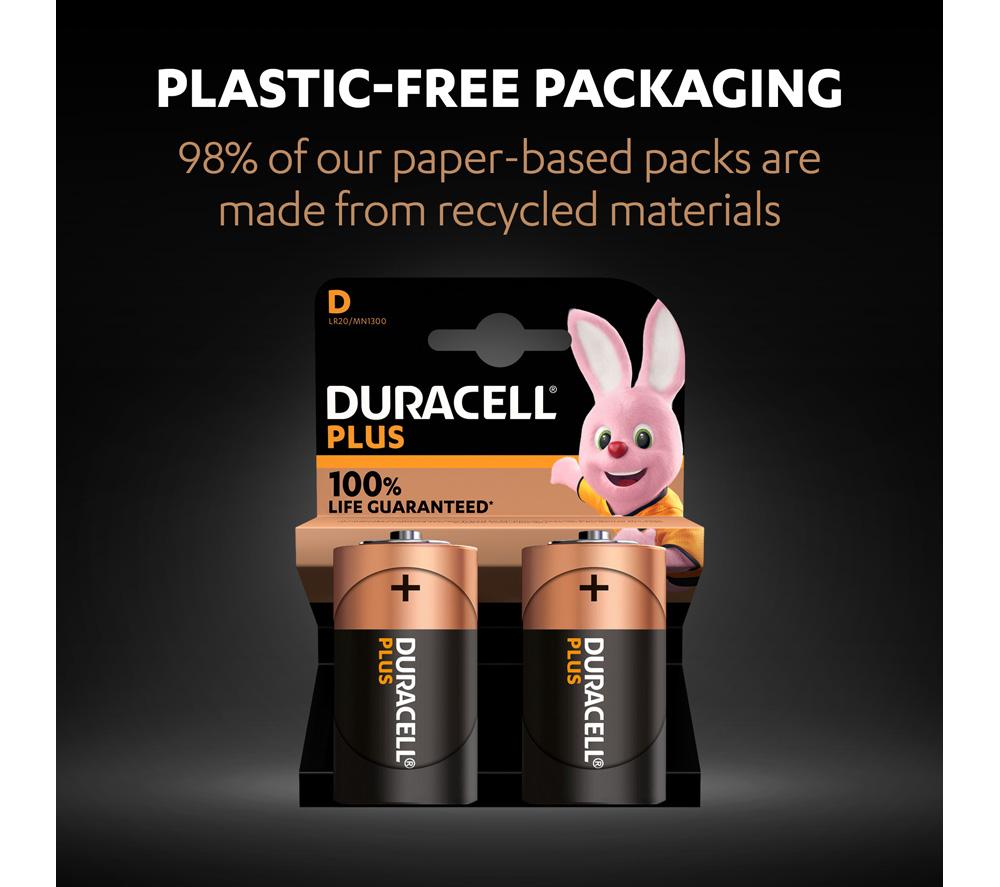 DURACELL Plus D Alkaline Batteries - Pack of 2 image number 6 of 6
