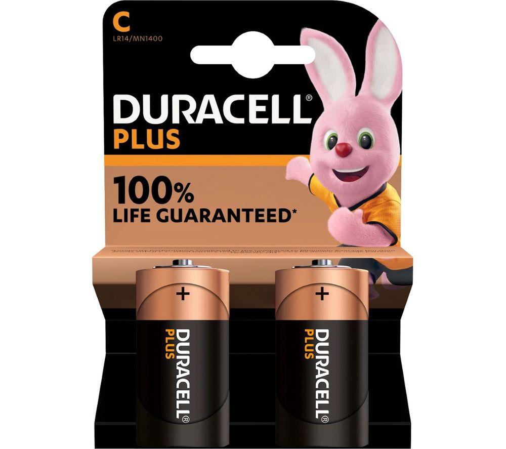 Image of DURACELL Plus C Alkaline Batteries - Pack of 2