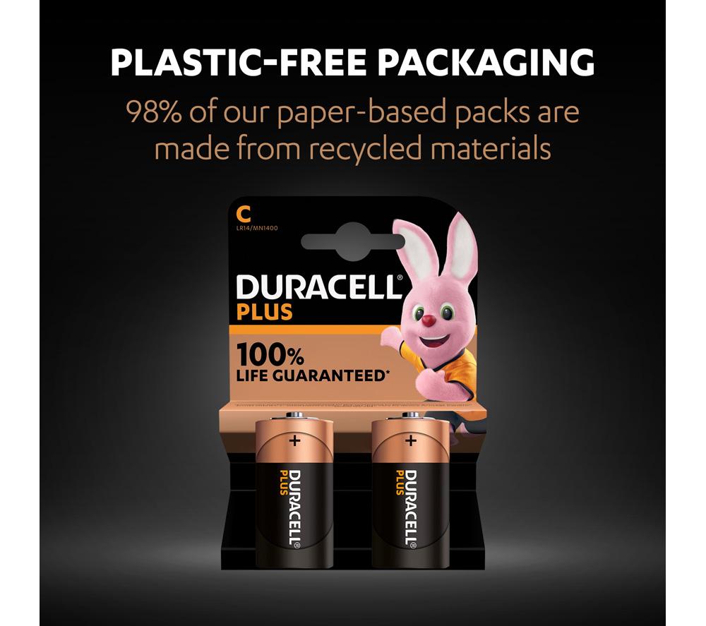 DURACELL Plus C Alkaline Batteries - Pack of 2 image number 6 of 6