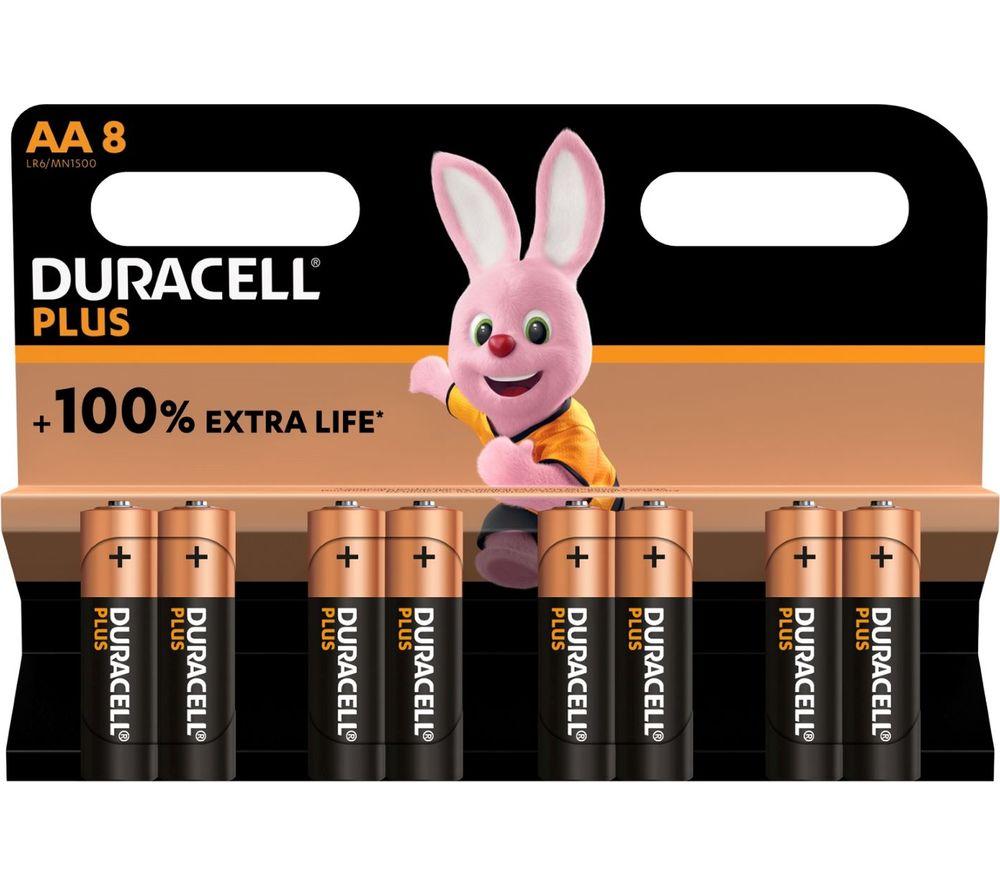 Image of DURACELL Plus AA Alkaline Batteries - Pack of 8