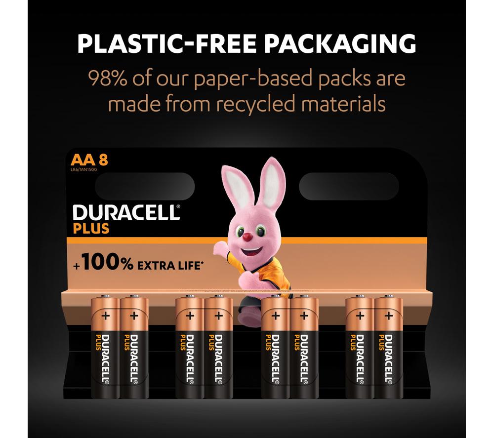 DURACELL Plus AA Alkaline Batteries - Pack of 8 image number 7 of 8