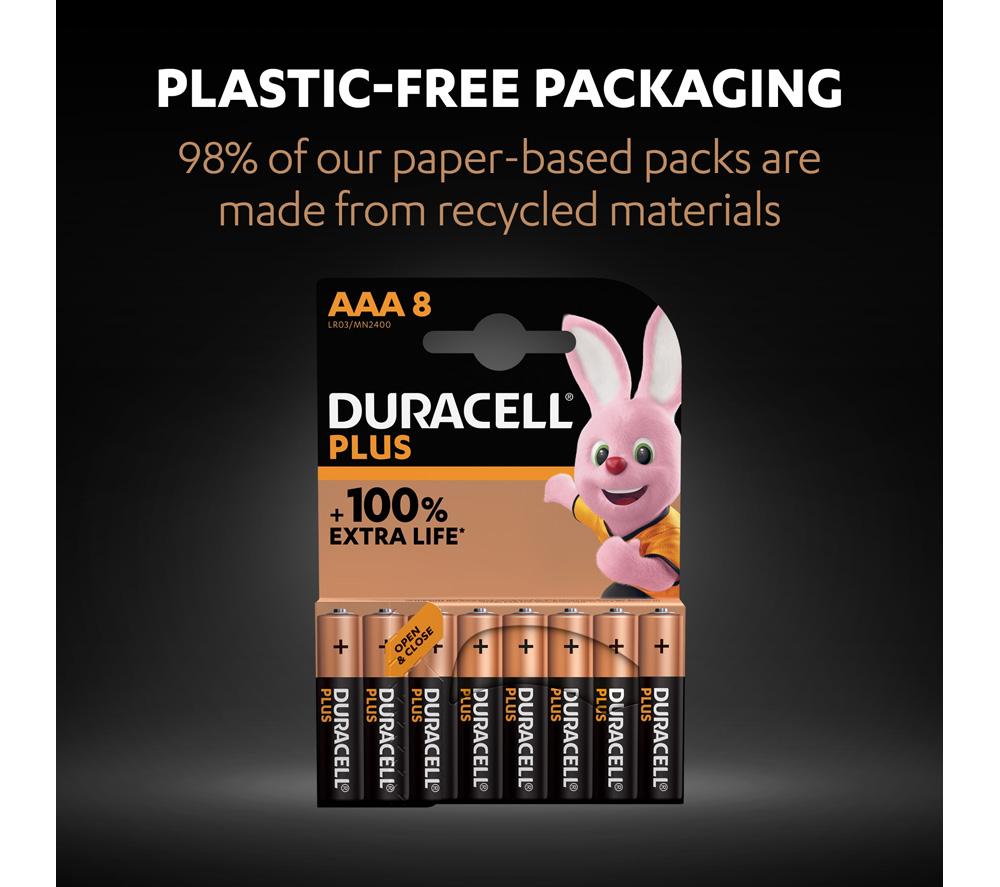DURACELL Plus AAA Alkaline Batteries - Pack of 8 image number 7 of 8