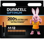 DURACELL Optimum AA Alkaline Batteries - Pack of 12