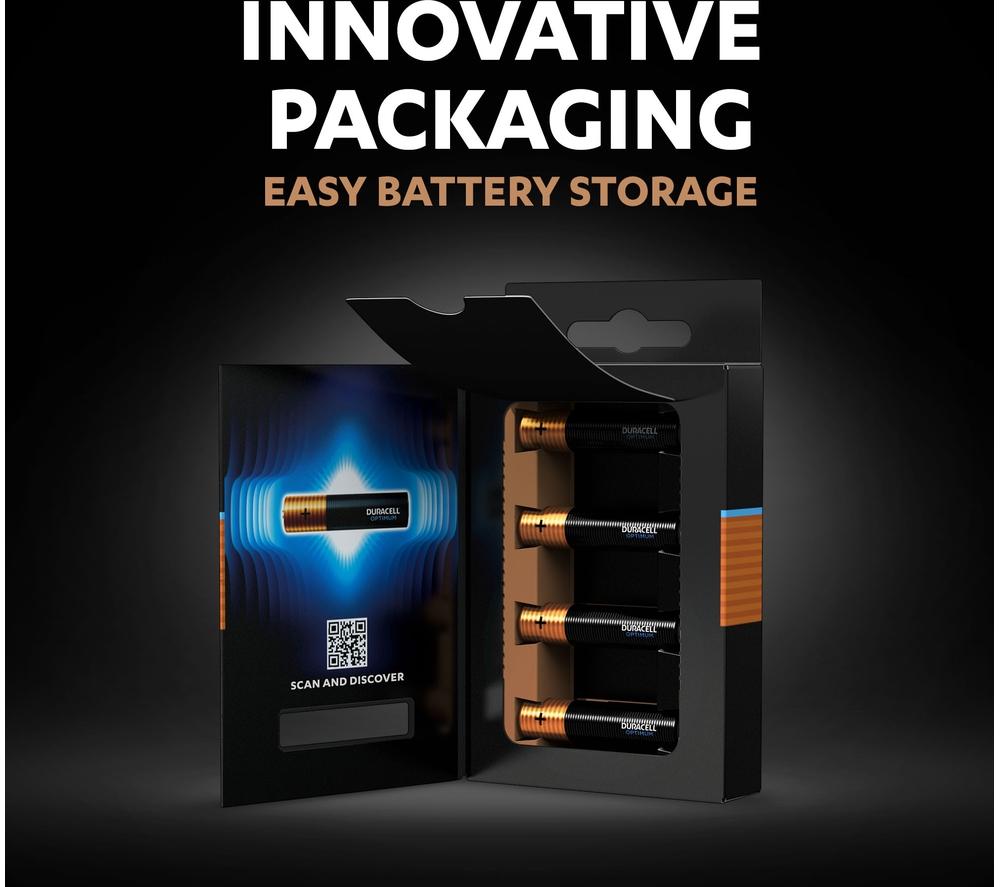 DURACELL Optimum AAA Alkaline Batteries - Pack of 4 image number 5 of 6