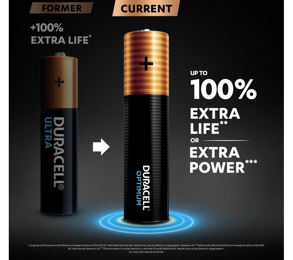 DURACELL Optimum AAA Alkaline Batteries - Pack of 8 image number 2 of 6
