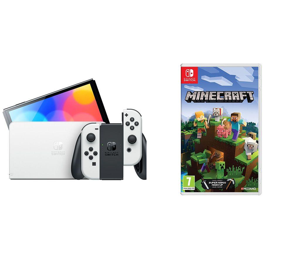 Nintendo Switch OLED White & Minecraft Bundle, White