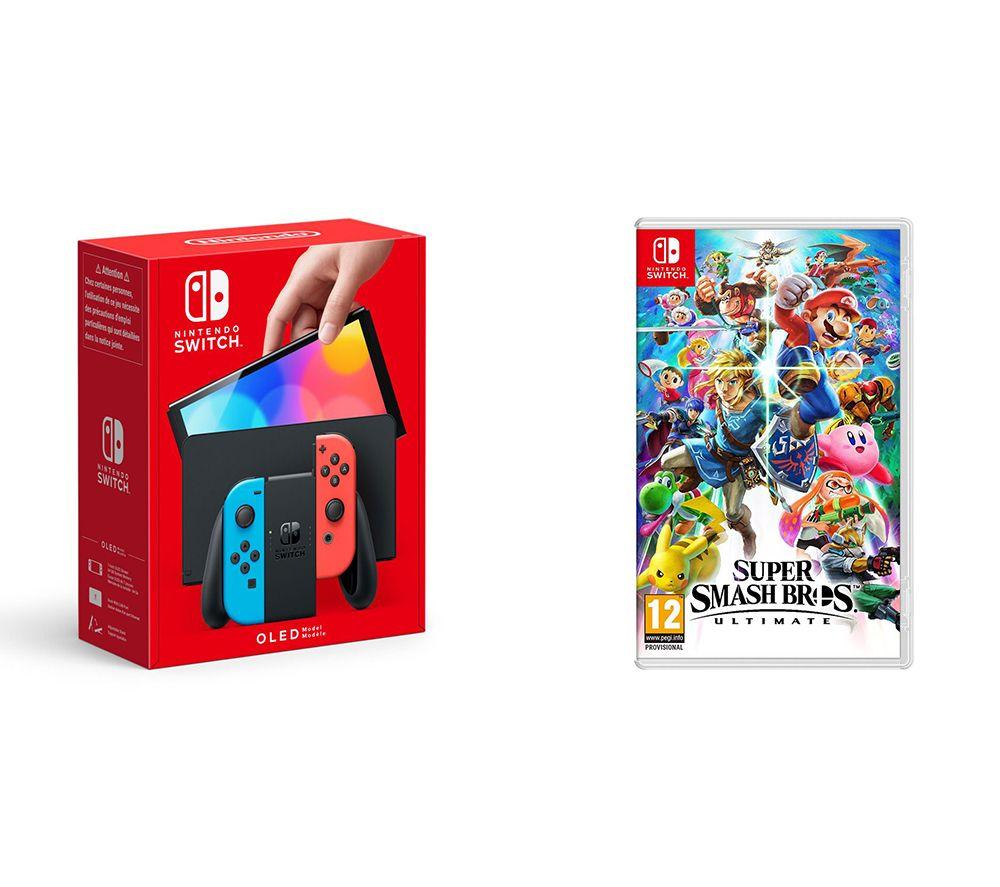 Buy NINTENDO Switch OLED Neon & Super Smash Bros. Ultimate Bundle | Currys