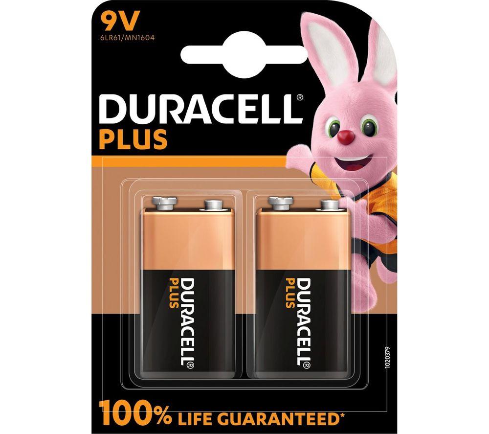 Duracell Plus 9V Batteries (Pack of 2) - Alkaline - 100% Life Guaranteed & On Stage ASWS58B Foam Ball-Type Mic Windscreen, Black