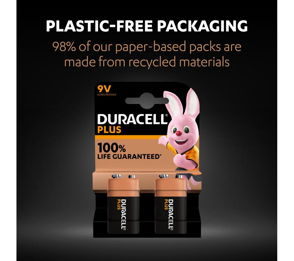 DURACELL Plus 9V Alkaline Battery - Pack of 2 image number 7 of 7