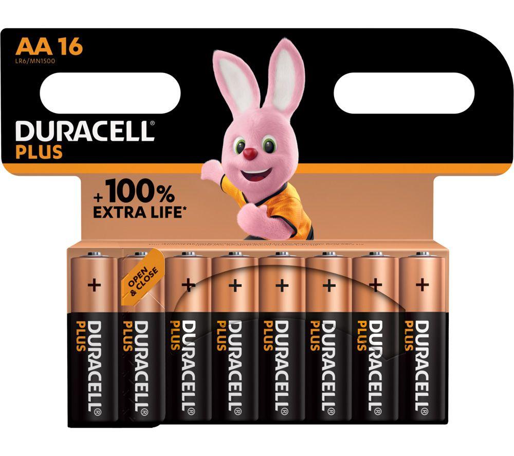 DURACELL Plus AA Alkaline Batteries - Pack of 16