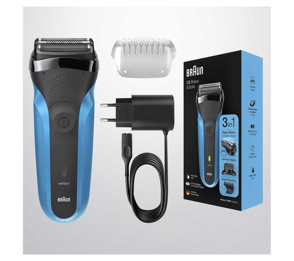 BRAUN Series 3 310BT Wet & Dry Shaver - Blue & Black image number 7 of 7