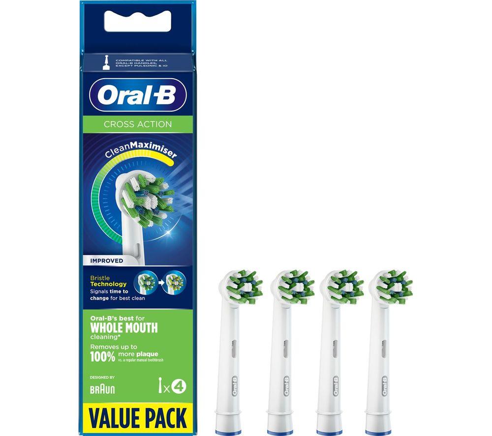 ORAL B CrossAction CleanMaximiser Toothbrush Head ? Pack of 4