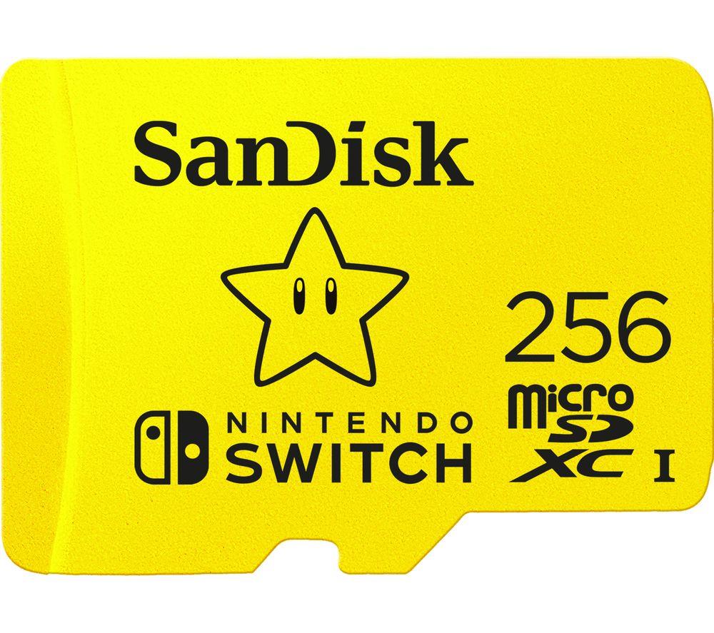 Image of SANDISK Class 10 microSDXC Memory Card for Nintendo Switch - 256 GB, Yellow