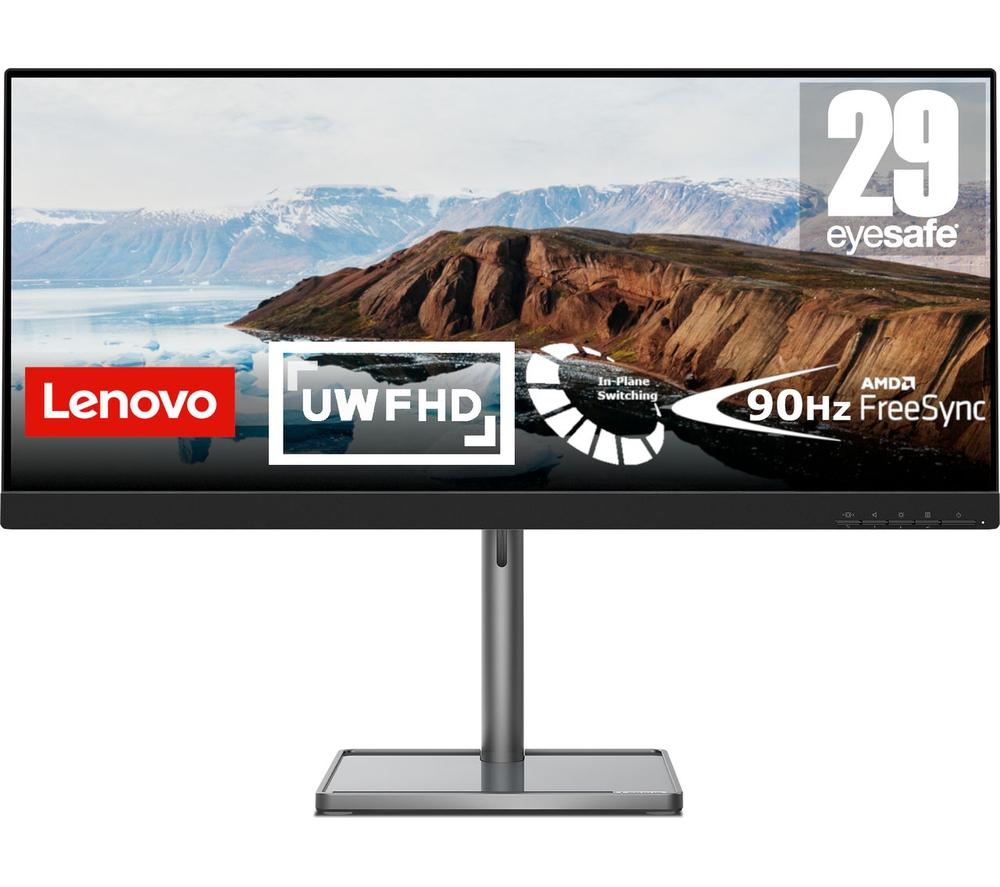 LENOVO L29w-30 Wide Full HD IPS LED Monitor - Black, Black