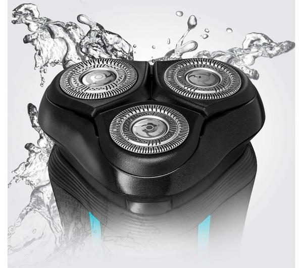 REMINGTON Style R6000 Series Aqua Wet & Dry Rotary Shaver - Black & Blue image number 3