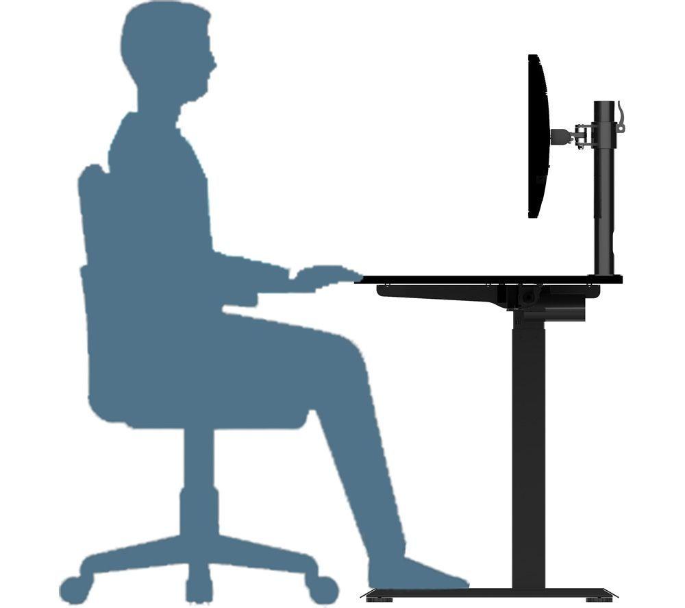 LOGIK LPOWER21 Height Adjustable Desk & LEXCHBK22 Tilting Executive Chair Bundle - Black image number 3 of 9