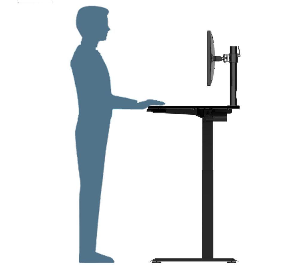 LOGIK LPOWER21 Height Adjustable Desk & LEXCHBK22 Tilting Executive Chair Bundle - Black image number 4 of 9