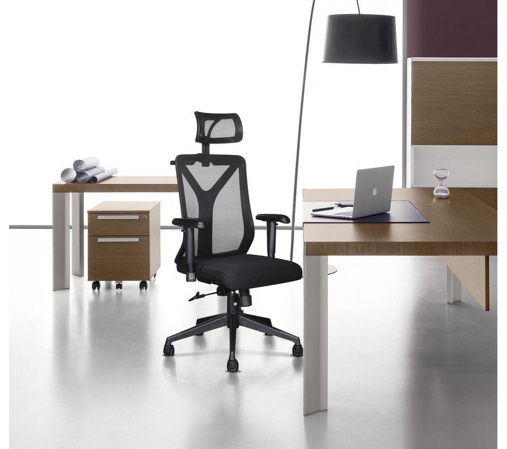 LOGIK LPOWER21 Height Adjustable Desk & LEXCHBK22 Tilting Executive Chair Bundle - Black image number 9 of 9