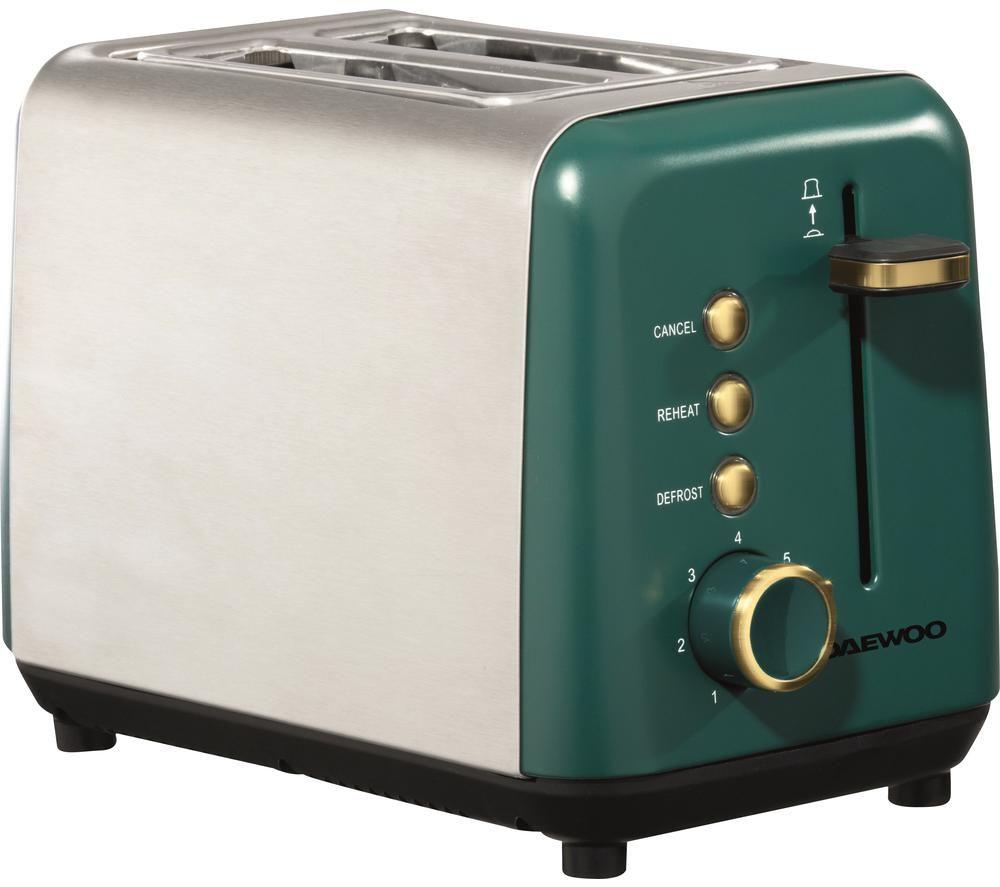 Buy DAEWOO Emerald SDA2287 2-Slice Toaster - Green & Silver | Currys