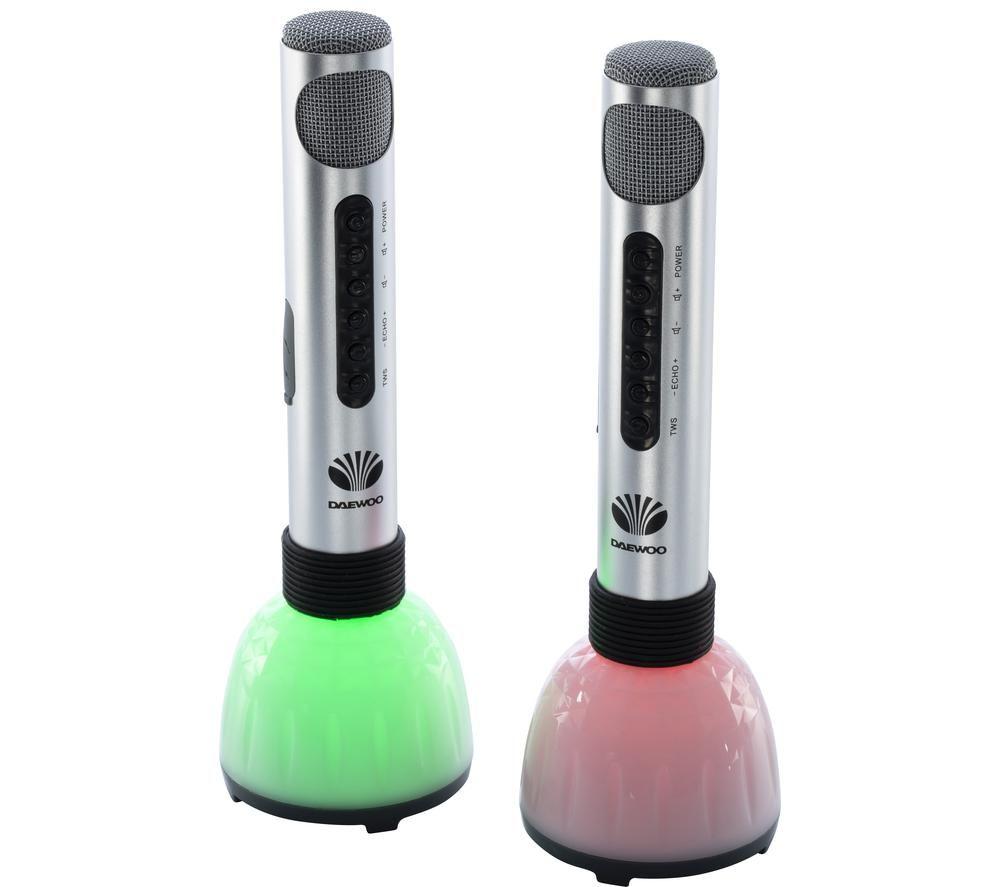 Buy DAEWOO AVS1546 Karaoke Wireless Microphone Set Silver Currys