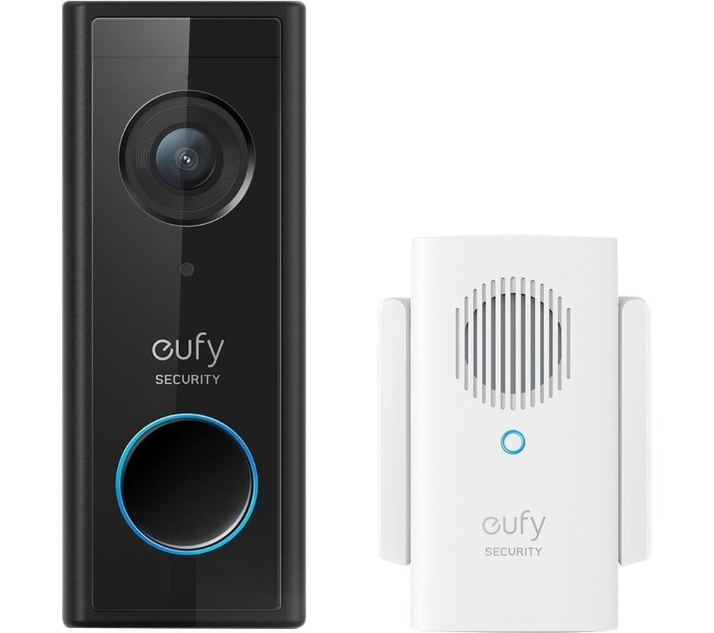 EUFY Video Doorbell 1080p with Base Station - Battery Powered, Black,White