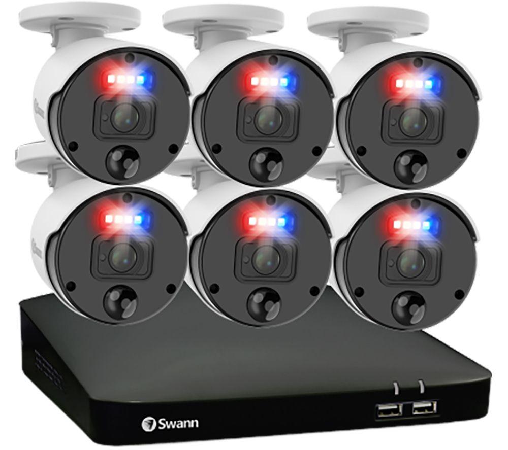 SWANN Master-Series SWNVK-879906 8-channel 4K Ultra HD NVR Security System - 2 TB, 6 Cameras, Black,White