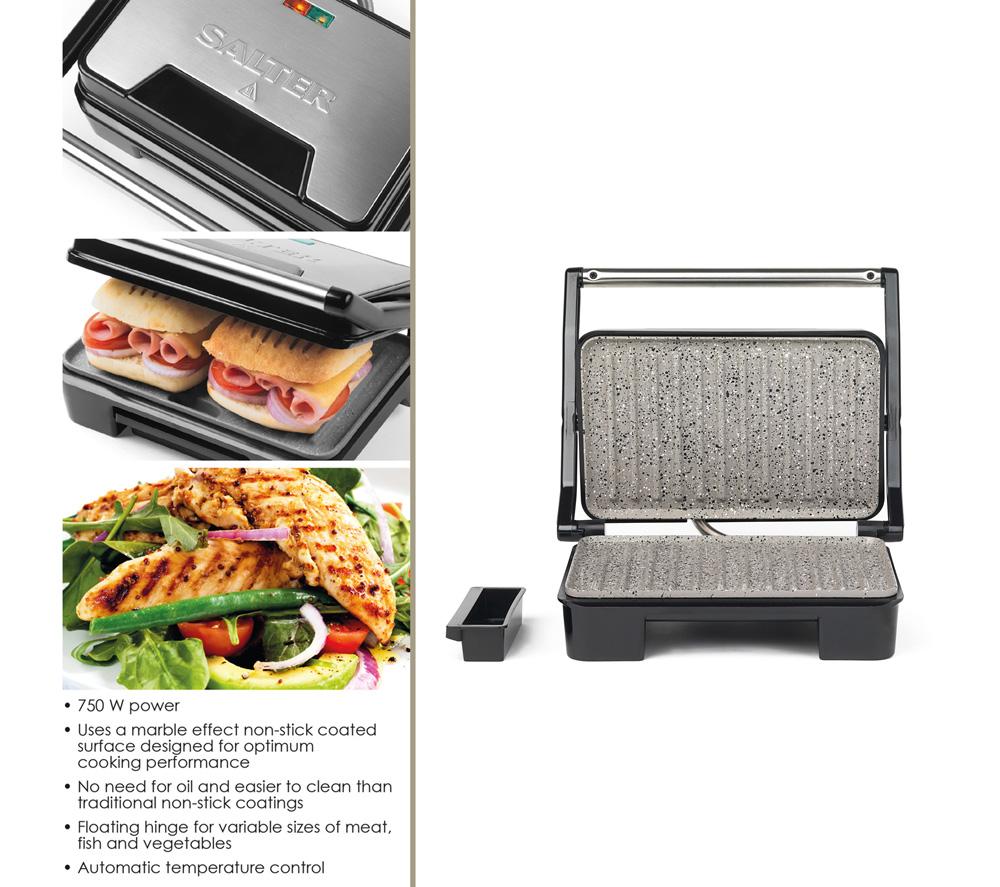 Panini Press Grill, Yabano Gourmet Sandwich Maker Non-Stick Coated Plates  11 x 9.8, Opens 180 Degrees to Fit Any Type or Size of Food, Stainless