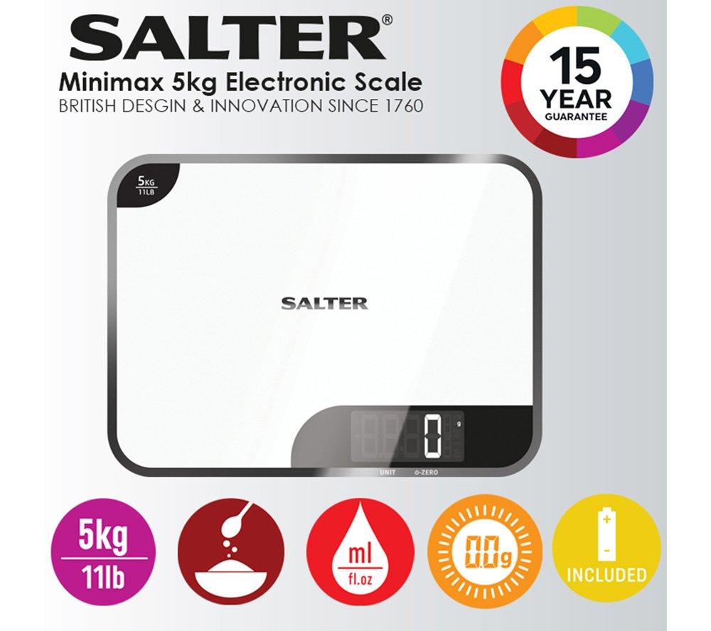 SALTER MiniMax 1064 WHDR Digital Kitchen Scales - White image number 4 of 9