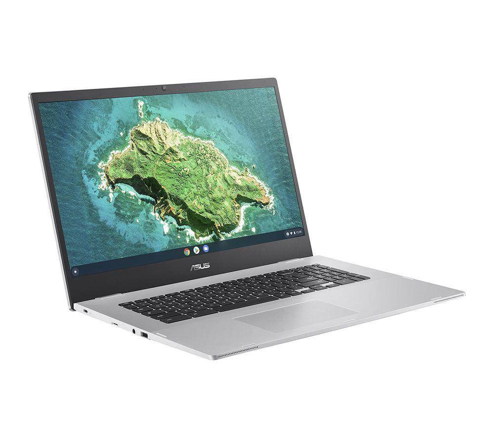 Image of ASUS CX17 17.3" Chromebook - Intel®Celeron, 128 GB eMMC, Silver, Silver/Grey