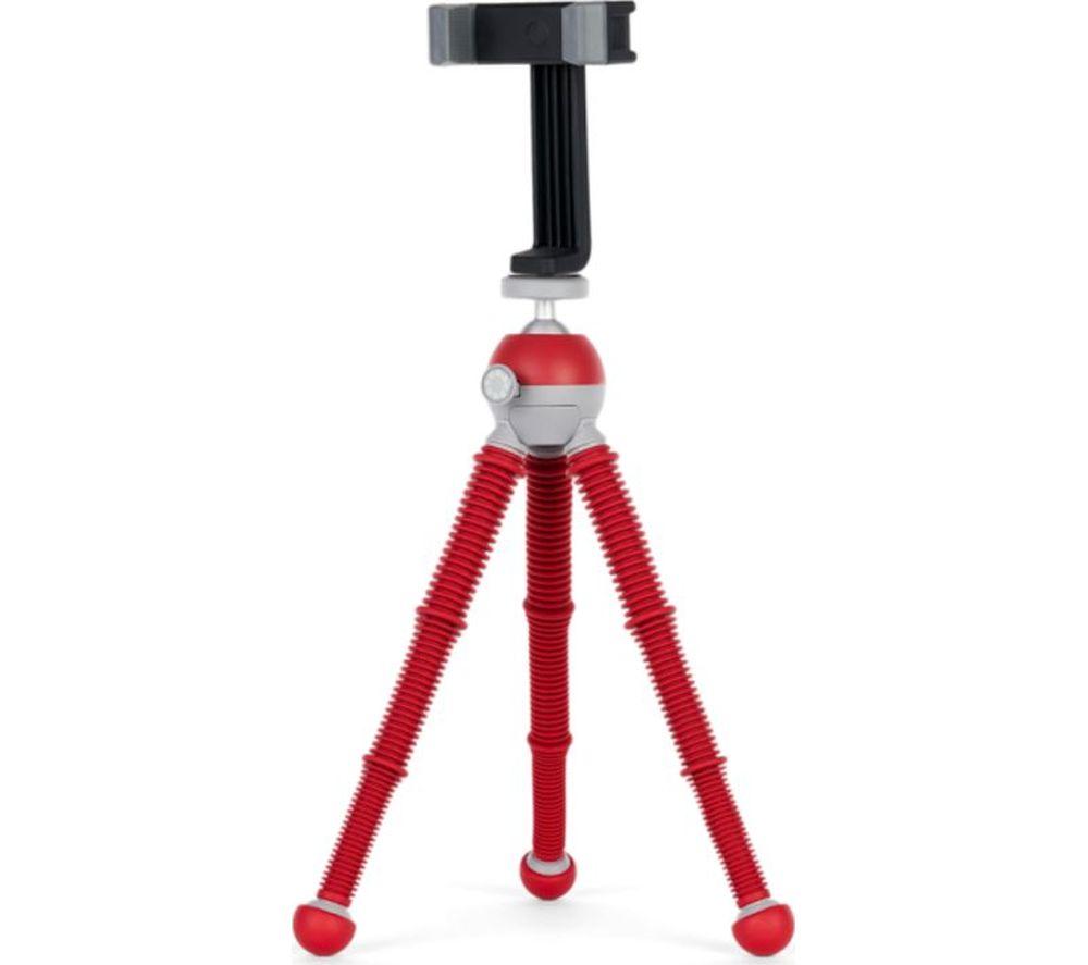 JOBY PodZilla Medium Kit, Flexible Tripod with GripTight 360 Phone Mount, Phone Tripod from the Creators of GorillaPod, Compatible with iPhone, Smartphones and Action Cameras, up to 1Kg, Red